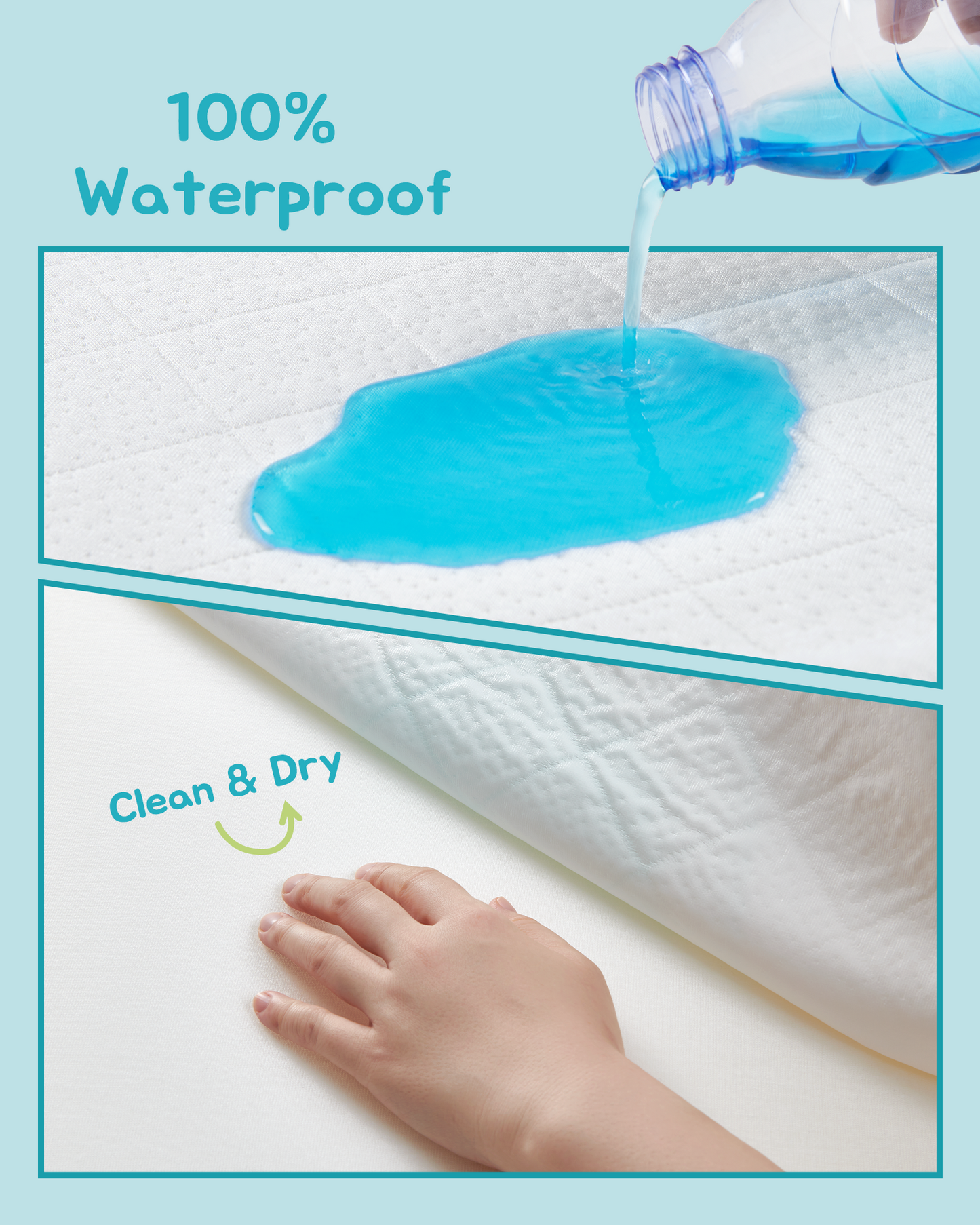 Attababy Bamboo Viscose Waterproof Crib Mattress Protector 52" x 27.6"