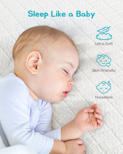 Attababy Bamboo Viscose Waterproof Crib Mattress Protector 52" x 27.6"