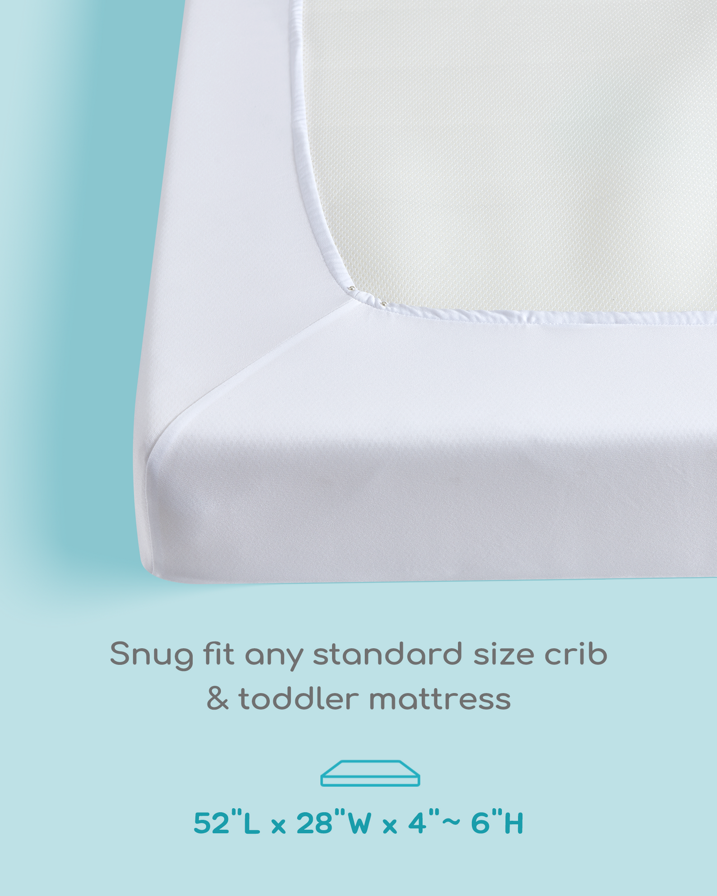 Attababy Bamboo Viscose Waterproof Crib Mattress Protector 52" x 27.6"